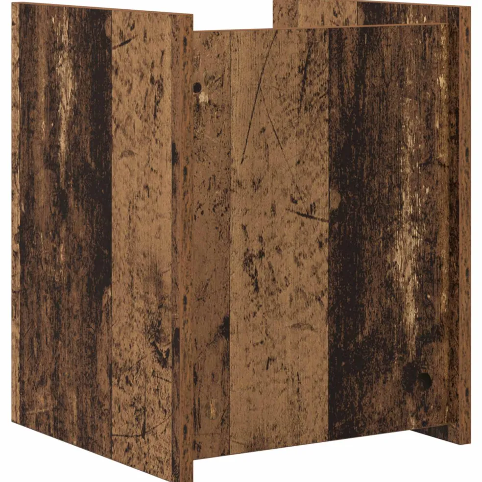 vidaXL Tijdschrift Rek met plank Oudhout 35 x 35 x 45 cm Bewerkt hout