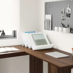 vidaXL Tijdschrift Rek met plank Wit 53 x 40 x 28,5 cm Bewerkt hout