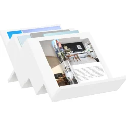 vidaXL Tijdschrift Rek met plank Wit 53 x 40 x 28,5 cm Bewerkt hout