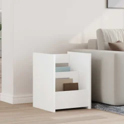 vidaXL Tijdschrift Rek met plank Wit 35 x 35 x 45 cm Bewerkt hout