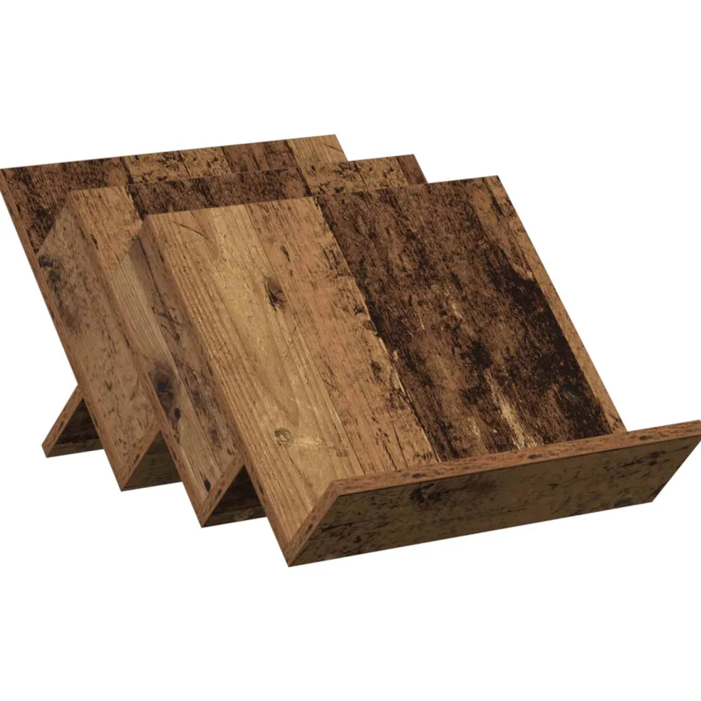 vidaXL Tijdschrift Rek Oudhout 53 x 40 x 28,5 cm Bewerkt hout