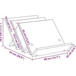 vidaXL Tijdschrift Rek Sonoma Eiken 53 x 40 x 28,5 cm Bewerkt hout