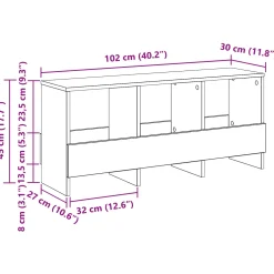 vidaXL Tijdschrift Rek Sonoma Eiken 102 x 30 x 45 cm