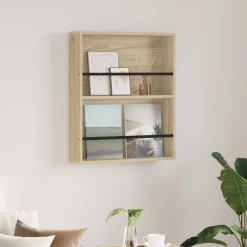 vidaXL Tijdschrift Rek Sonoma Eiken 60 x 12 x 70 cm Bewerkt hout
