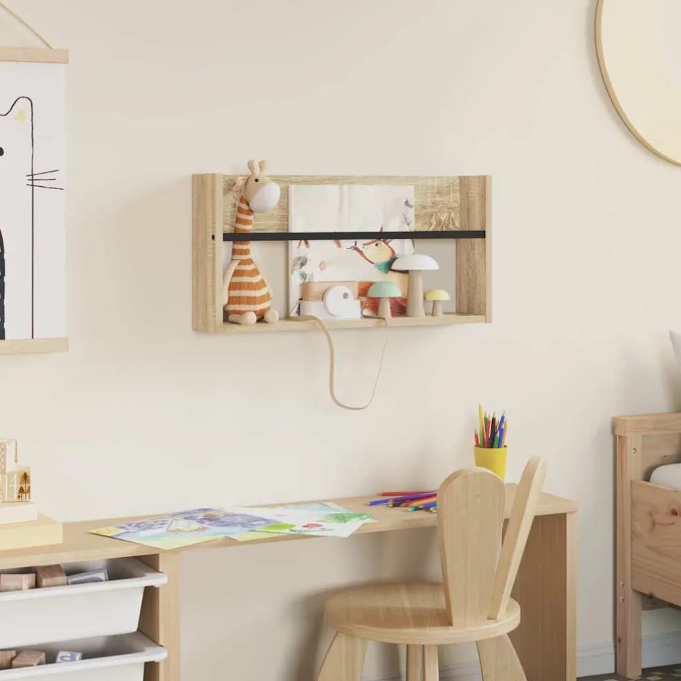 vidaXL Tijdschrift Rek Sonoma Eiken 60 x 12 x 30 cm Bewerkt hout