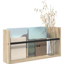 vidaXL Tijdschrift Rek Sonoma Eiken 60 x 12 x 30 cm Bewerkt hout