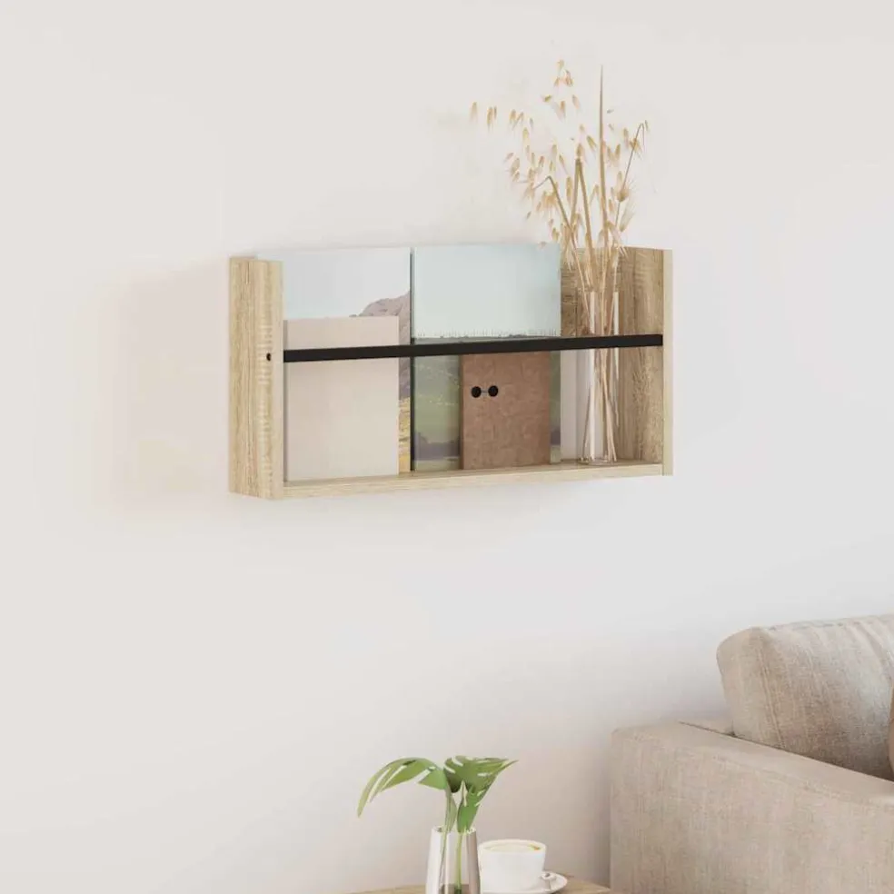 vidaXL Tijdschrift Rek Sonoma Eiken 60 x 12 x 30 cm Bewerkt hout