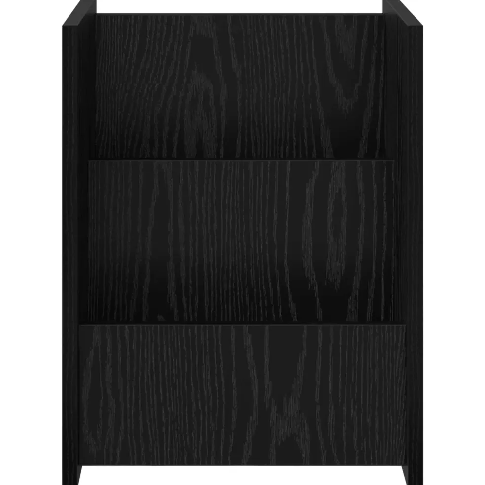vidaXL Tijdschrift Rek Zwart Eiken 35 x 35 x 45 cm Bewerkt hout