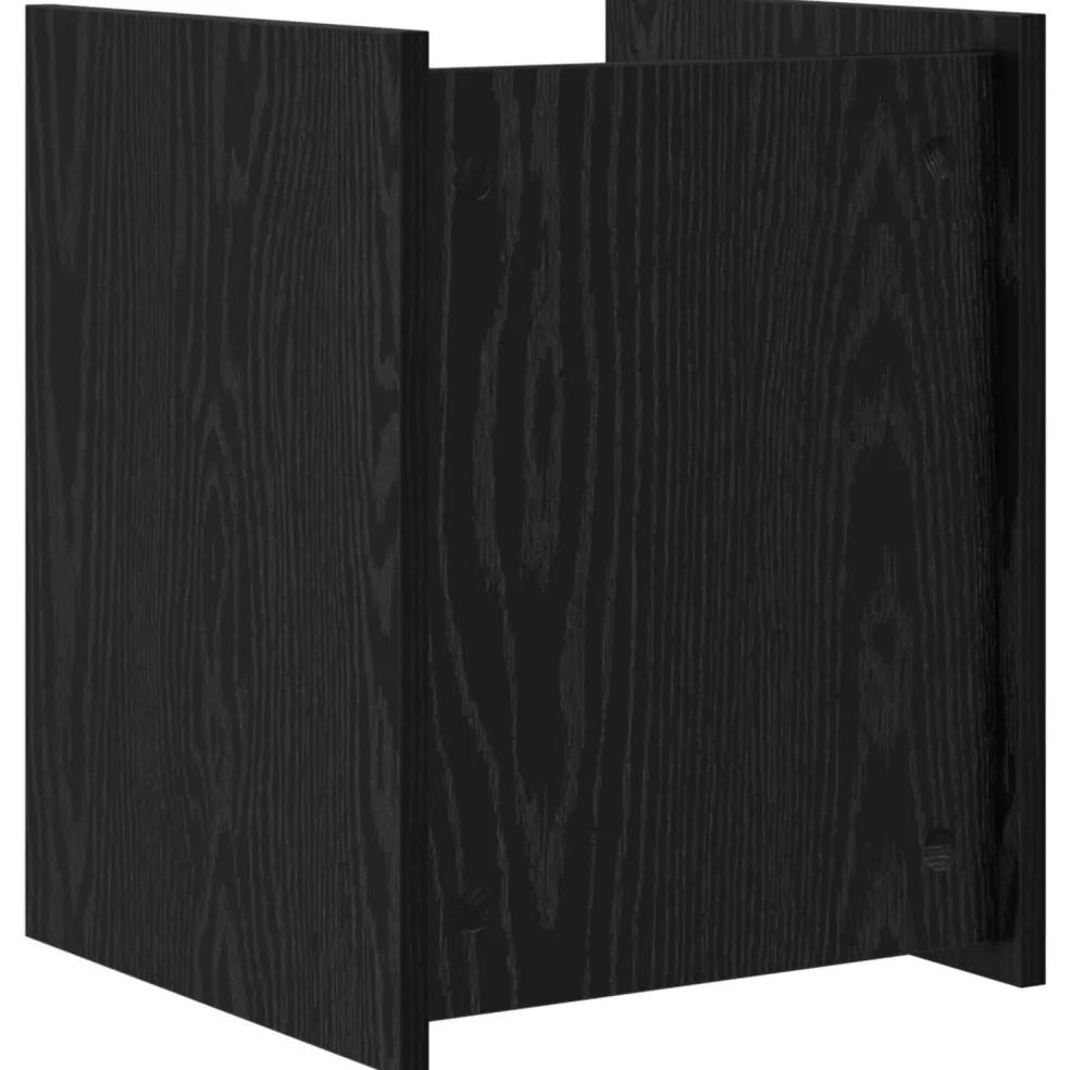 vidaXL Tijdschrift Rek Zwart Eiken 35 x 35 x 45 cm Bewerkt hout
