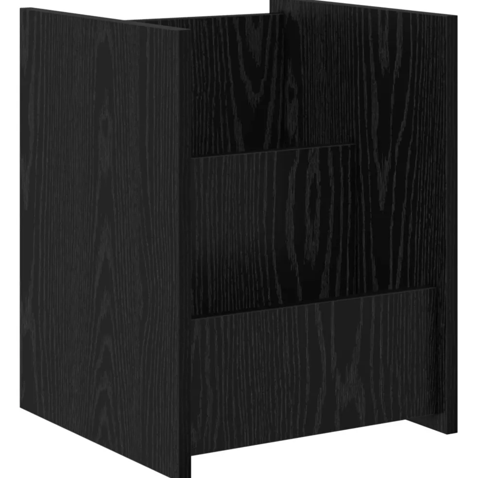 vidaXL Tijdschrift Rek Zwart Eiken 35 x 35 x 45 cm Bewerkt hout