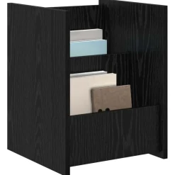 vidaXL Tijdschrift Rek Zwart Eiken 35 x 35 x 45 cm Bewerkt hout