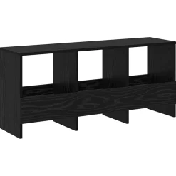 vidaXL Tijdschrift Rek Zwart Eiken 102 x 30 x 45 cm
