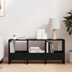 vidaXL Tijdschrift Rek Zwart Eiken 102 x 30 x 45 cm