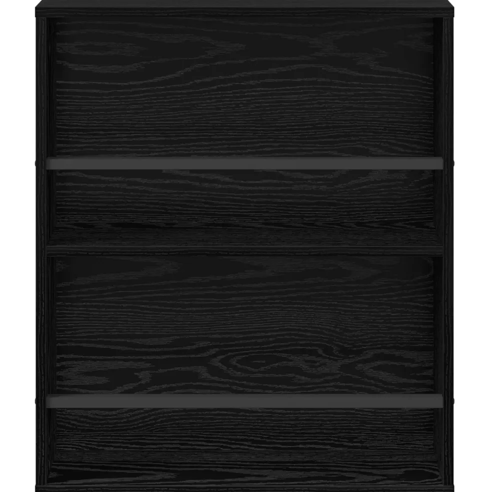 vidaXL Tijdschrift Rek Zwart Eiken 60 x 12 x 70 cm Bewerkt hout