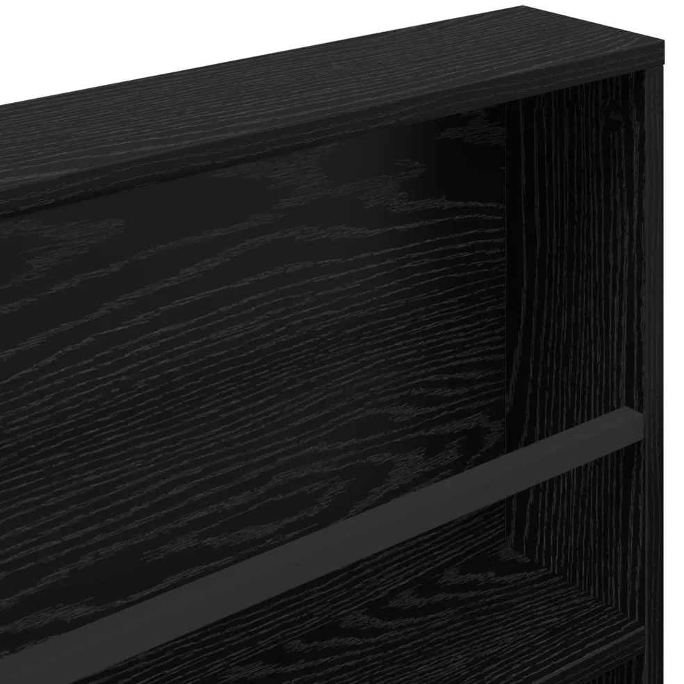 vidaXL Tijdschrift Rek Zwart Eiken 60 x 12 x 70 cm Bewerkt hout