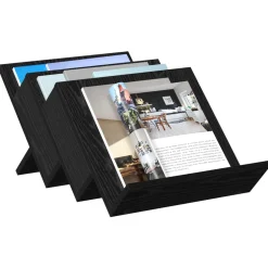 vidaXL Tijdschrift Rek Zwart Eiken 53 x 40 x 28,5 cm Bewerkt hout