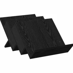 vidaXL Tijdschrift Rek Zwart Eiken 53 x 40 x 28,5 cm Bewerkt hout