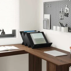 vidaXL Tijdschrift Rek Zwart Eiken 53 x 40 x 28,5 cm Bewerkt hout