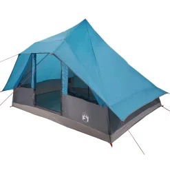vidaXL Tipi Tent 10-persoons Blauw taft