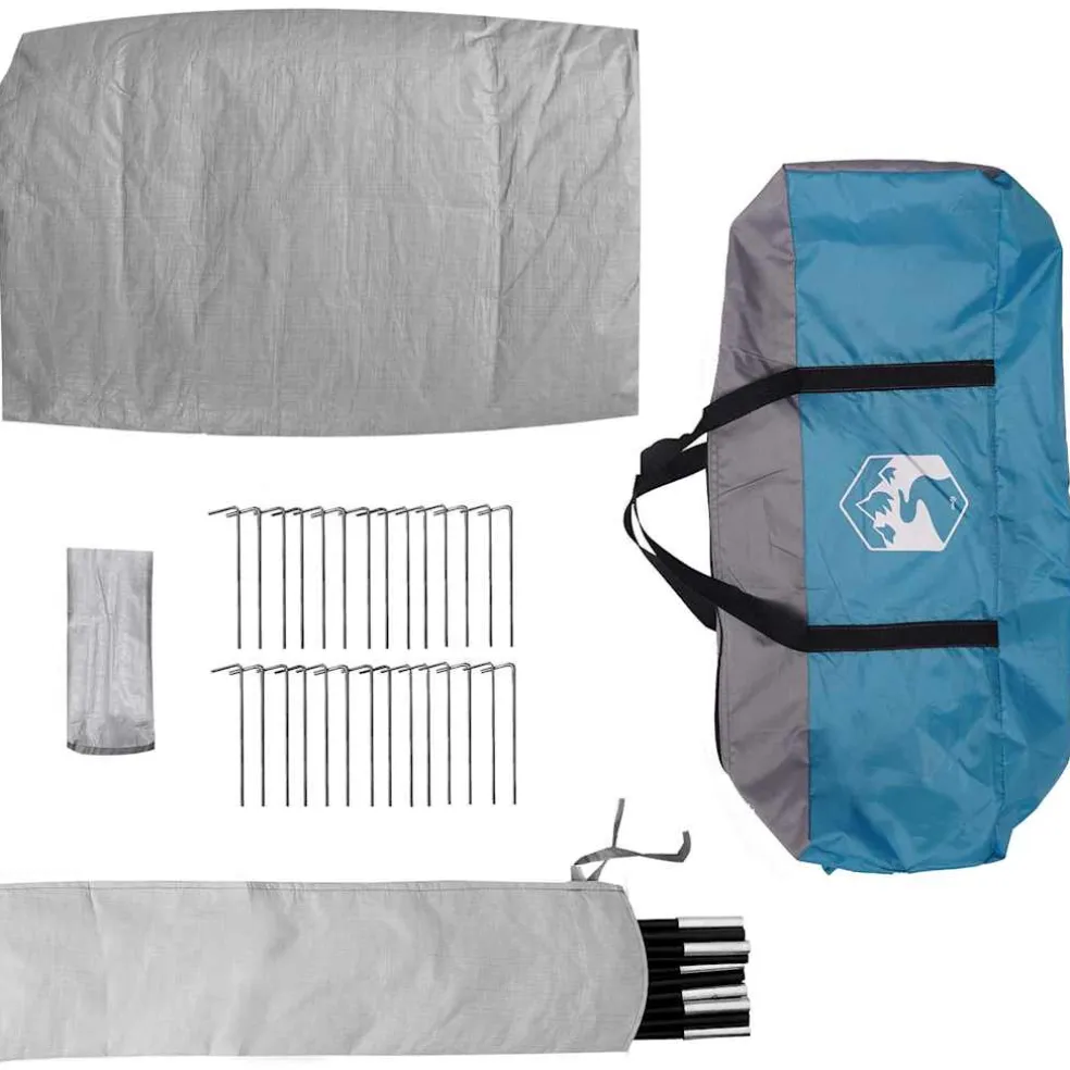 vidaXL Tipi Tent 10-persoons Blauw taft