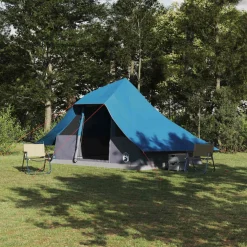 vidaXL Tipi Tent 10-persoons Blauw taft