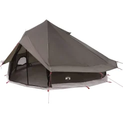 vidaXL Tipi Tent 18-persoons Bruin Grijs Polyester en staal