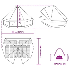 vidaXL Tipi Tent 8-persoons Groen taft