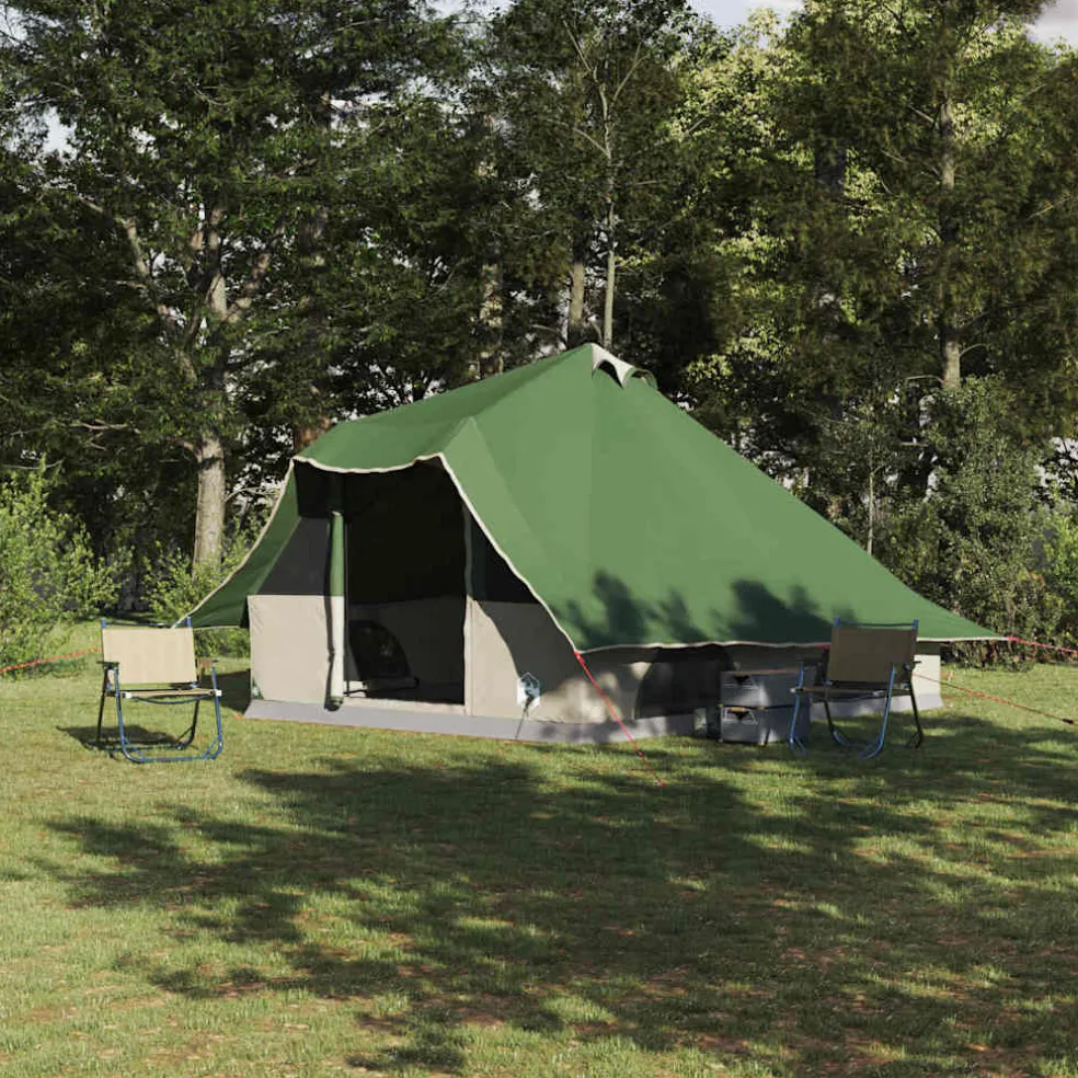 vidaXL Tipi Tent 8-persoons Groen taft