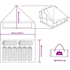 vidaXL Tipi Tent 8-persoons Groen taft