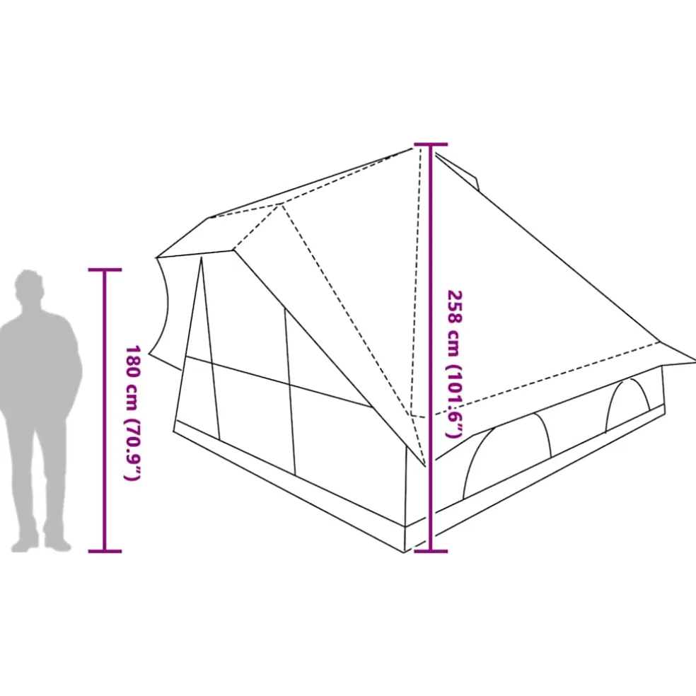 vidaXL Tipi Tent 8-persoons Groen taft