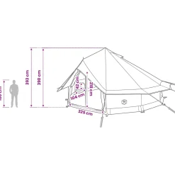 vidaXL Tipi Tent 18-persoons Legergroen Polyester en staal