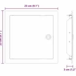 vidaXL Toegangs paneel 2 st Wit 23 x 23 x 3 cm Staal