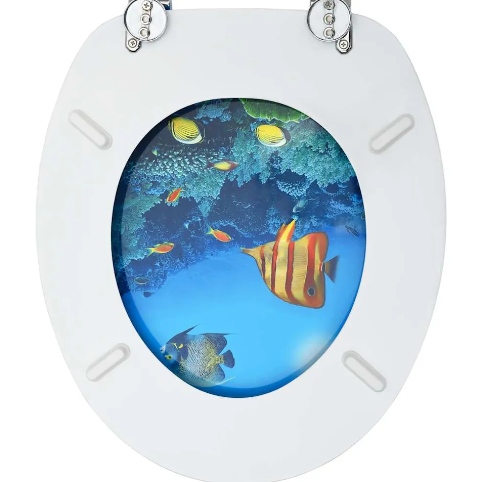 vidaXL Toiletbrillen met deksel 2 st diepzee MDF