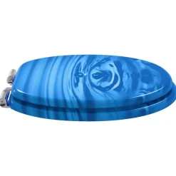vidaXL Toiletbrillen met soft-close deksel 2 st waterdruppel MDF blauw