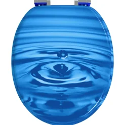 vidaXL Toiletbrillen met soft-close deksel 2 st waterdruppel MDF blauw