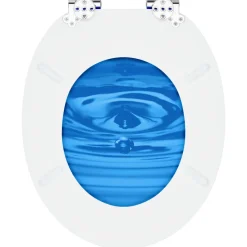 vidaXL Toiletbrillen met soft-close deksel 2 st waterdruppel MDF blauw