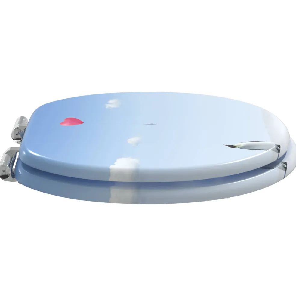 vidaXL Toiletbrillen met soft-close deksel 2 st pinguïn MDF