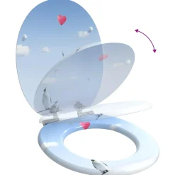vidaXL Toiletbrillen met soft-close deksel 2 st pinguïn MDF