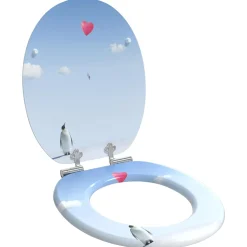 vidaXL Toiletbrillen met soft-close deksel 2 st pinguïn MDF