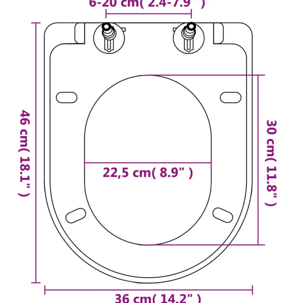 vidaXL Toiletbrillen met soft-close deksels 2 st kunststof wit