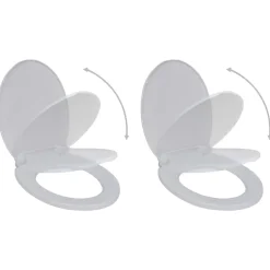 vidaXL Toiletbrillen met soft-close deksels 2 st kunststof wit