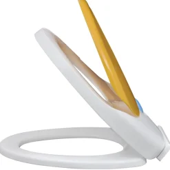 vidaXL Toiletbrillen met soft-close deksels 2 st kunststof wit en geel