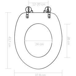 vidaXL Toiletbrillen 2 st met deksels schelpontwerp MDF