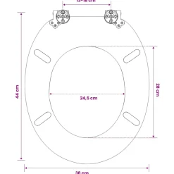 vidaXL Toiletbril met deksel strand MDF