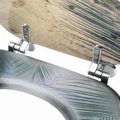 vidaXL Toiletbril met deksel strand MDF