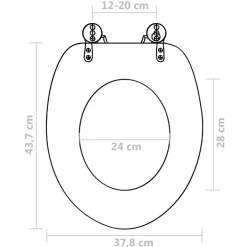 vidaXL Toiletbril met soft-close deksel waterdruppel MDF blauw