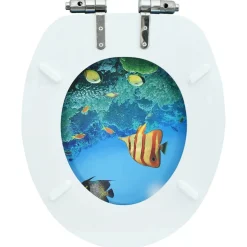 vidaXL Toiletbril met soft-close deksel diepzee MDF