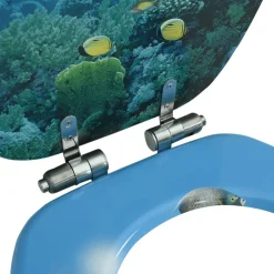 vidaXL Toiletbril met soft-close deksel diepzee MDF
