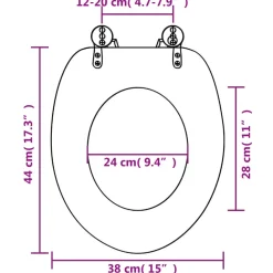 vidaXL Toiletbril met soft-close deksel New York MDF