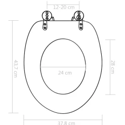 vidaXL Toiletbril met soft-close deksel oud hout MDF